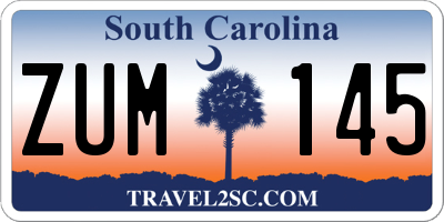 SC license plate ZUM145