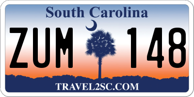 SC license plate ZUM148