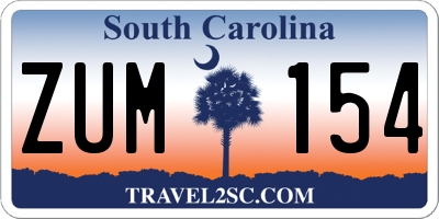 SC license plate ZUM154