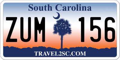 SC license plate ZUM156