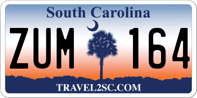 SC license plate ZUM164