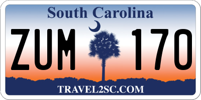 SC license plate ZUM170