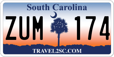 SC license plate ZUM174