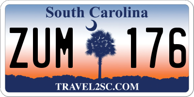 SC license plate ZUM176