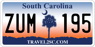 SC license plate ZUM195