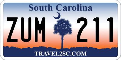 SC license plate ZUM211