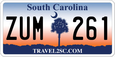 SC license plate ZUM261