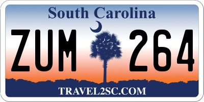 SC license plate ZUM264