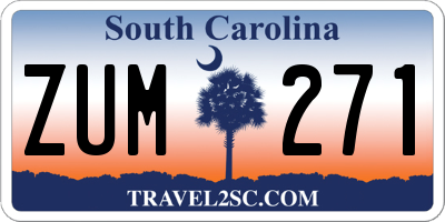 SC license plate ZUM271