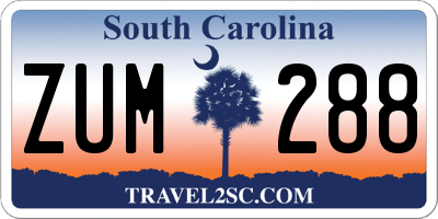 SC license plate ZUM288