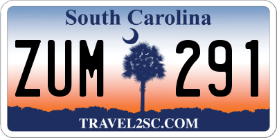 SC license plate ZUM291