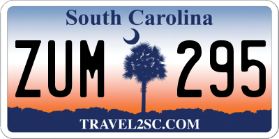 SC license plate ZUM295
