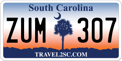 SC license plate ZUM307