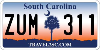 SC license plate ZUM311