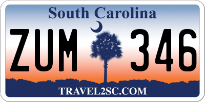SC license plate ZUM346