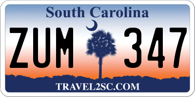 SC license plate ZUM347