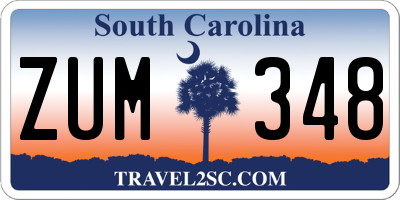SC license plate ZUM348