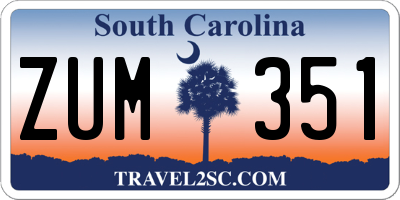 SC license plate ZUM351