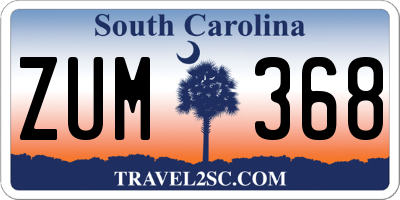 SC license plate ZUM368
