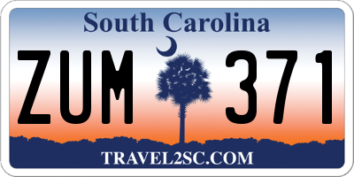 SC license plate ZUM371