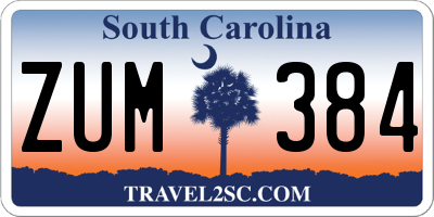 SC license plate ZUM384