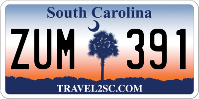 SC license plate ZUM391