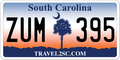 SC license plate ZUM395