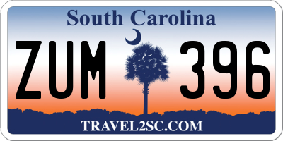 SC license plate ZUM396