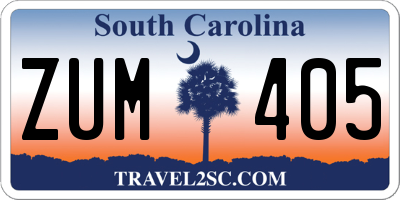 SC license plate ZUM405