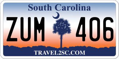 SC license plate ZUM406
