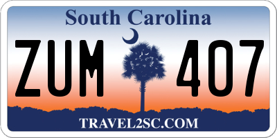 SC license plate ZUM407