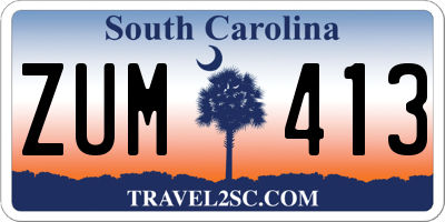 SC license plate ZUM413