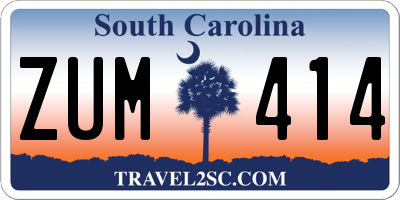 SC license plate ZUM414