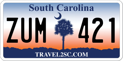 SC license plate ZUM421