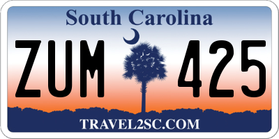SC license plate ZUM425