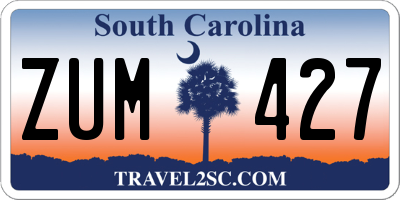 SC license plate ZUM427
