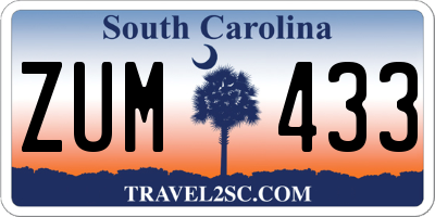 SC license plate ZUM433