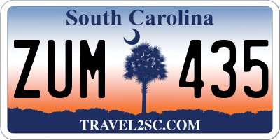 SC license plate ZUM435