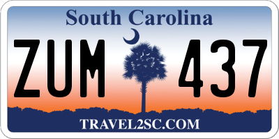SC license plate ZUM437