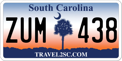SC license plate ZUM438