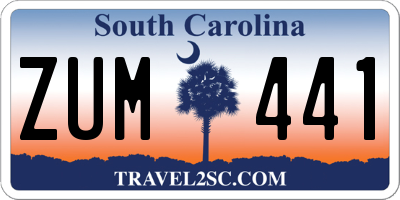 SC license plate ZUM441