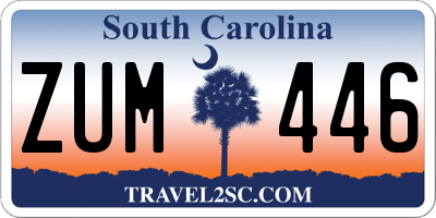 SC license plate ZUM446