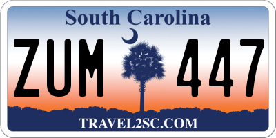 SC license plate ZUM447