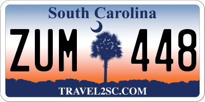 SC license plate ZUM448