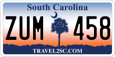 SC license plate ZUM458