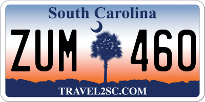 SC license plate ZUM460