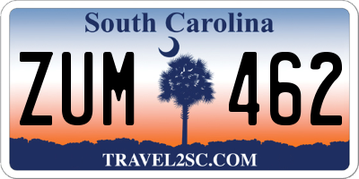 SC license plate ZUM462