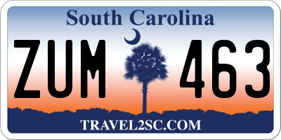 SC license plate ZUM463