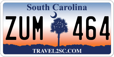 SC license plate ZUM464