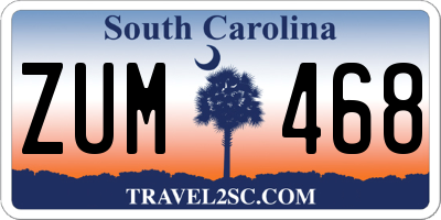 SC license plate ZUM468